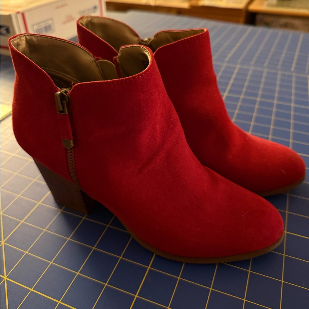 Style & Co. Vibrant Red Ankle Booties